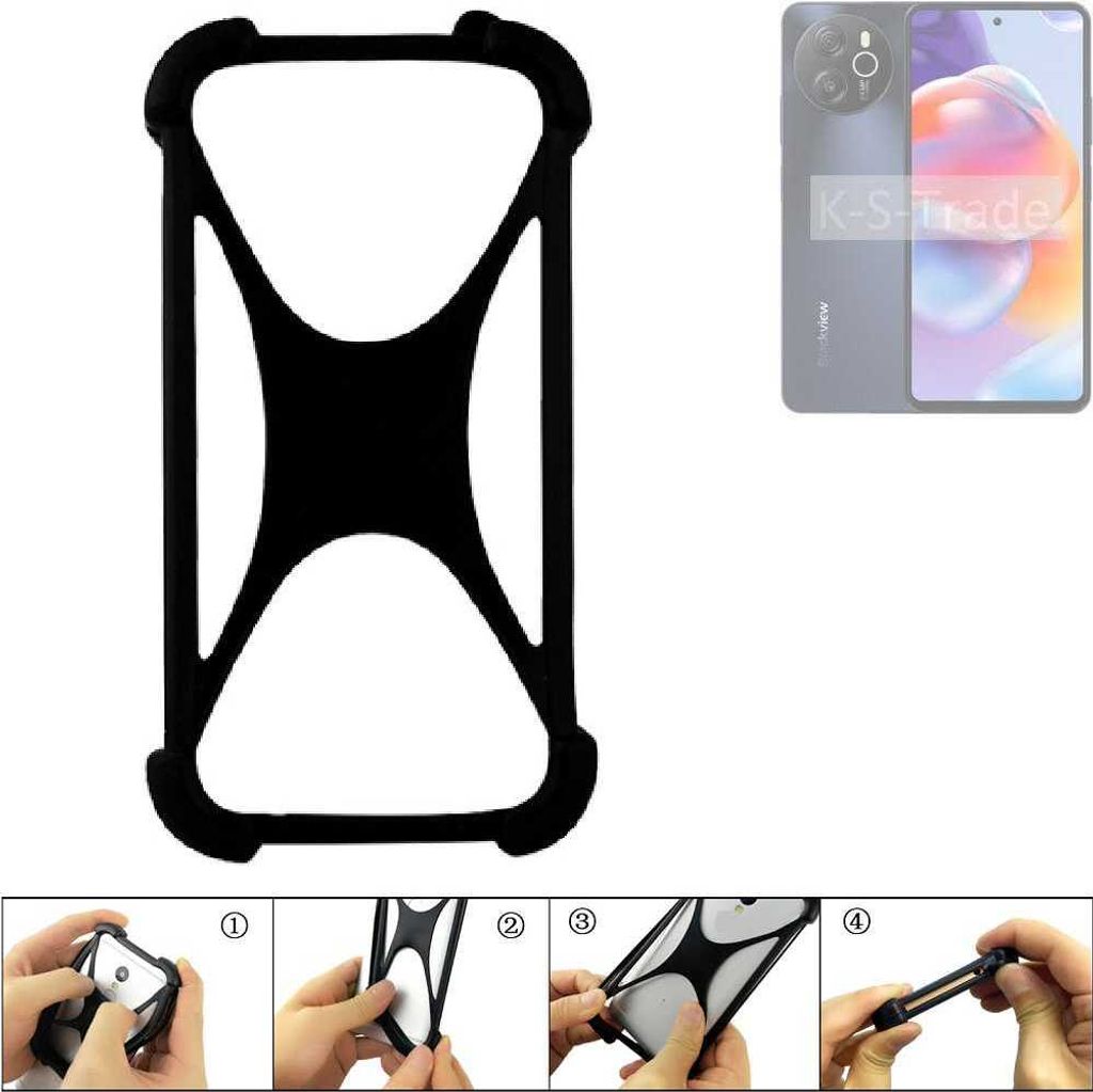 K-S-Trade Handy-Hülle Schutz-Hülle kompatibel mit Blackview Shark 8 Silikon Bumper TPU Softcase Smartphone Stoßschutz, schwarz