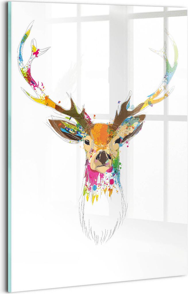 Designer Glasbild - Wandbild - Glas Bild - 20x30 cm - Rehkopf