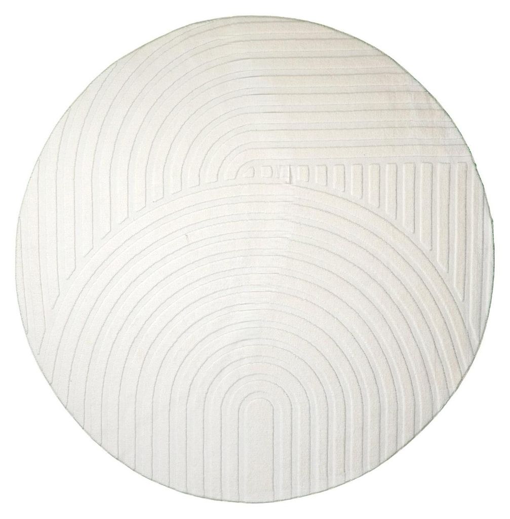 Volero - Tapis Scandinave Rond - Charm Curves Blanc - Ø Image du produit 