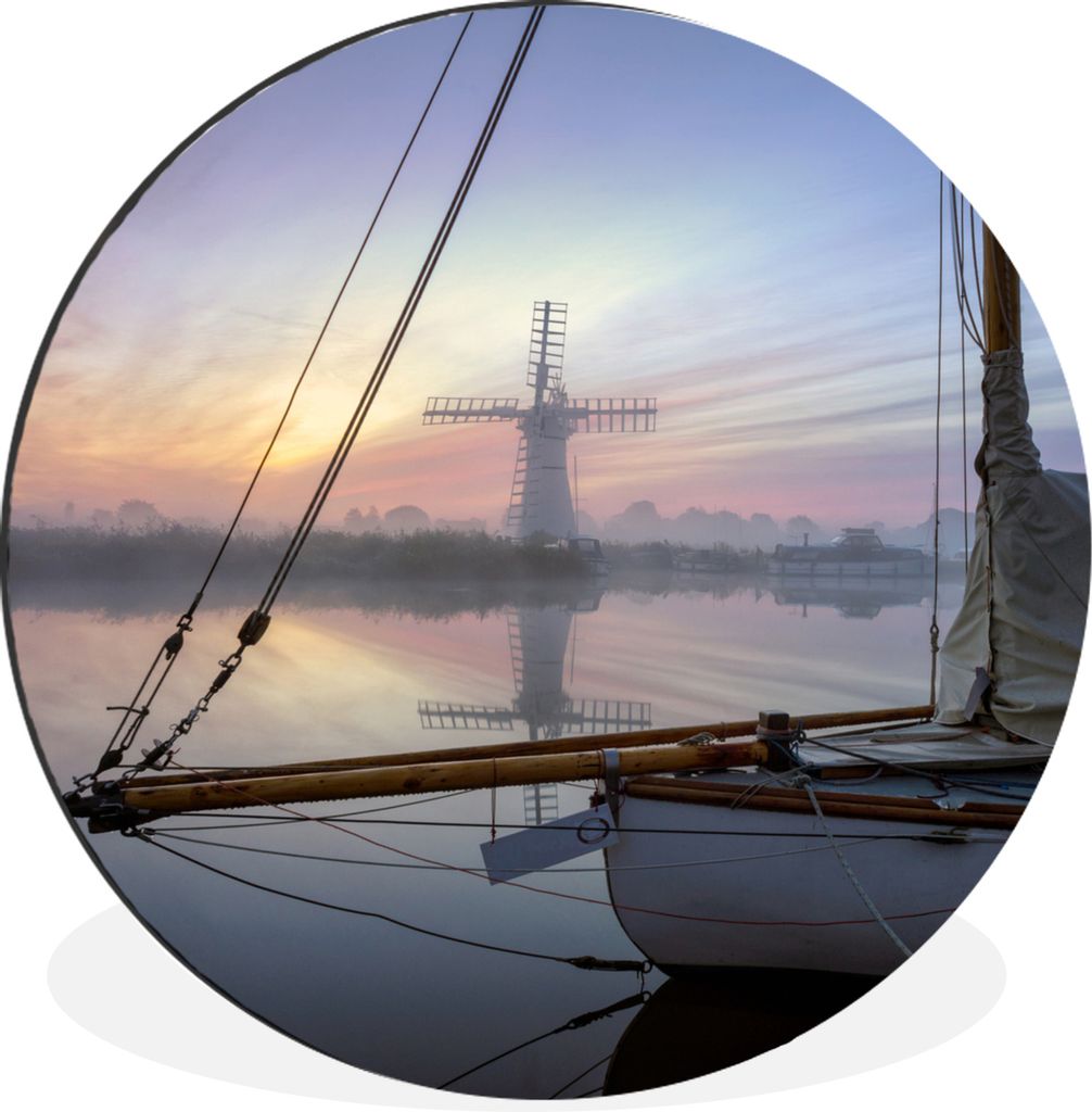 MuchoWow - Mauerkreis - Wandbilder - Runde Bild - Bild aus Aluminium - Schlafzimmer - Wohnzimmerdekoration - Wand Dekoration