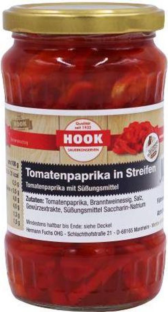 Hook – papriky s rajčaty nakrájené na proužky, 6 sklenic po Obrázek produktu 