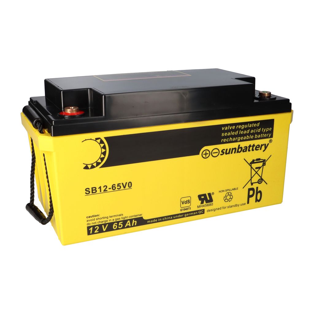 SUN Battery SB12-65V0 AGM Akku 12V 65Ah Blei-Akku mit VDS Produktbild 