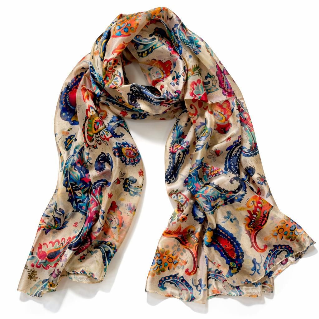 Seidenschal 176x110cm – XL Seidenschal Stola Damen Langes Produktbild 