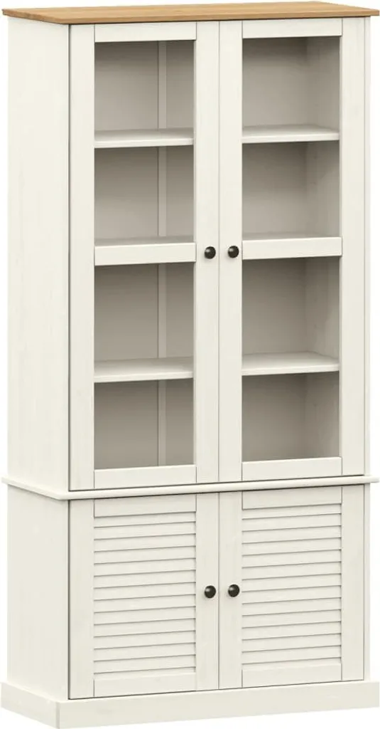 Meuble d'Exposition Vitré VIGO Blanc - Vitrine 170 cm pour Salon et Bureau