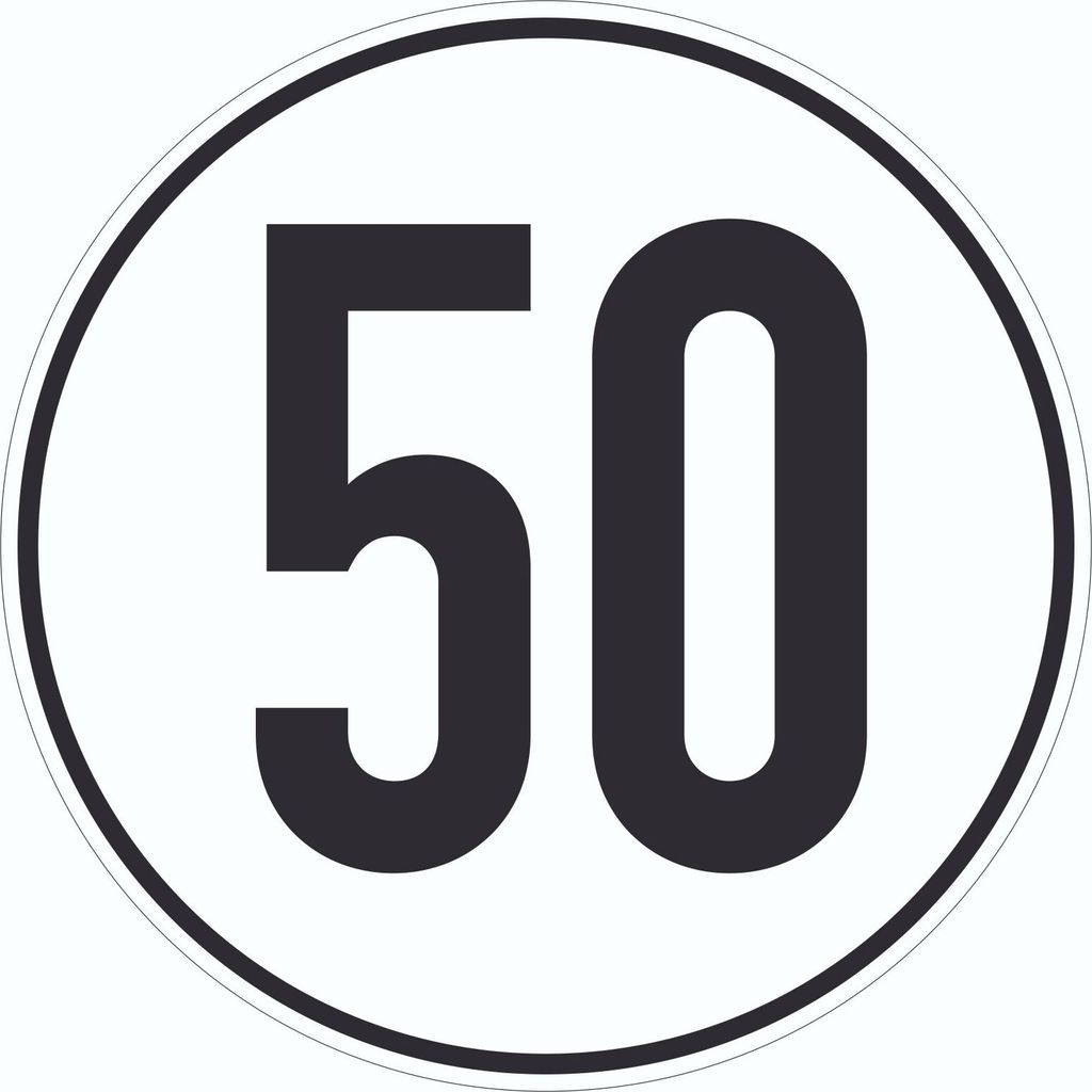 50km/h Geschwindigkeit Aufkleber Kreis Ø100mm