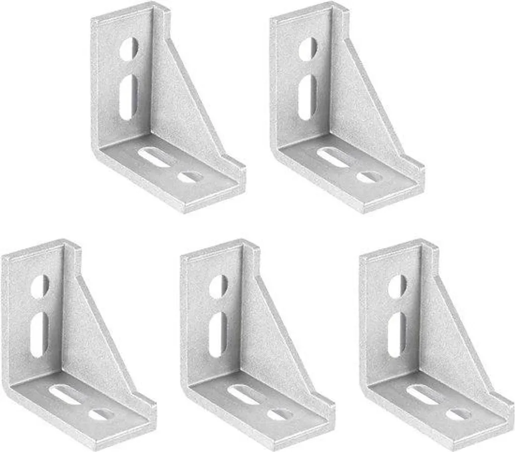 Support d'angle intérieur en aluminium 58x58x29 mm argenté pour profilés