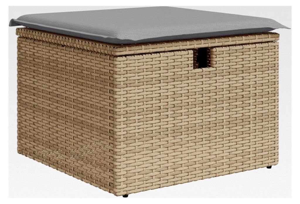 8-teiliges Garten-Sofa-Set mit Kissen in Beige aus Poly-Rattan