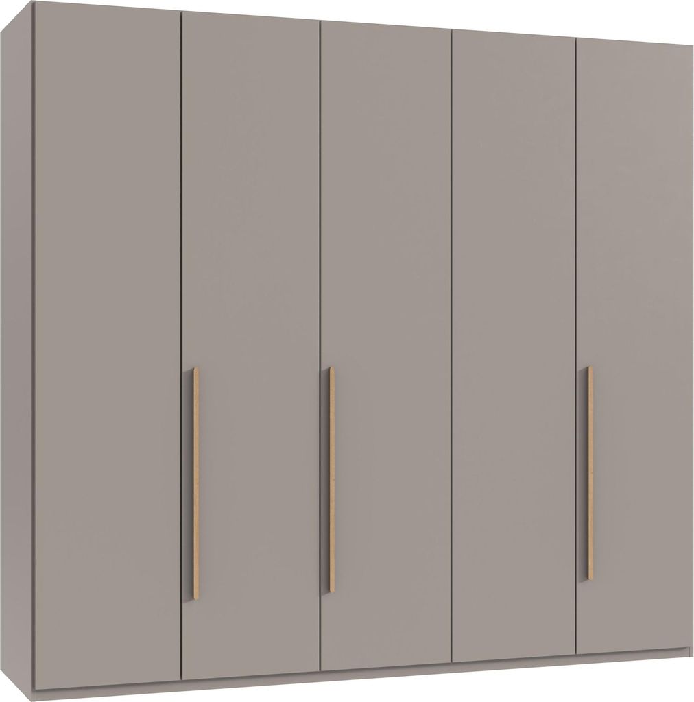 Drehtürenschrank >LONDON< SAHARAGRAU + ARTISAN EICHE Nachbildung - 225x208x58cm (BxHxT)