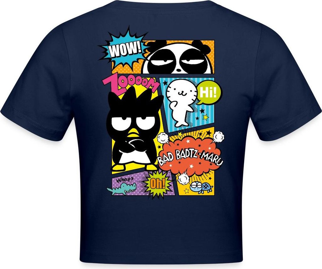 Spreadshirt Bad Badtz-Maru Mit Freunden Im Comic Stil Crop Top, L, Light Navy