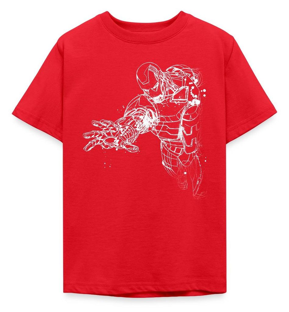 Spreadshirt Avengers Superhelden Iron Man Teenager T-Shirt, 152/164 (12-14 Jahre), Rot