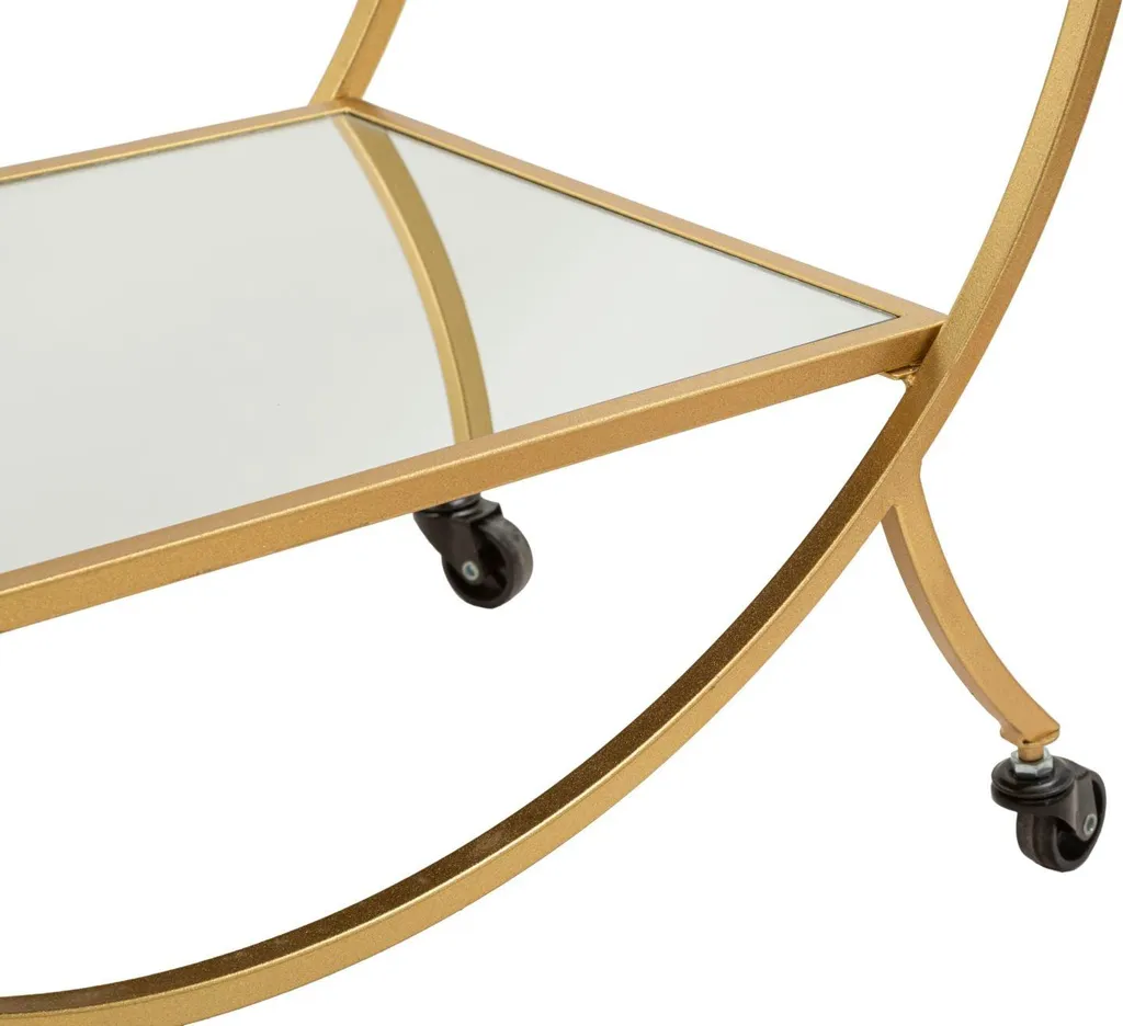 Chariot de bar miroir Globe : la solution de rangement chic et dorée - 6