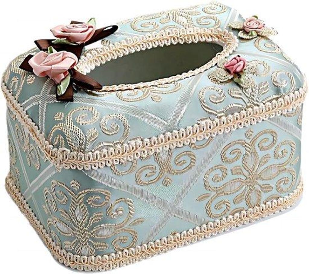 Tissue Box Cover, Vierkant, Blauw, Kunststof