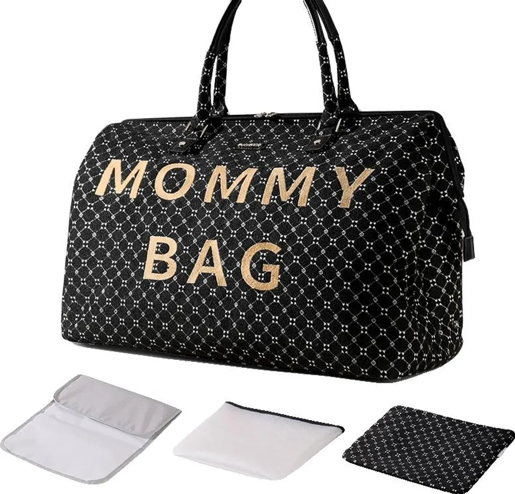 Sac de voyage Mama multipoches noir 1 avec bandoulière ergonomique