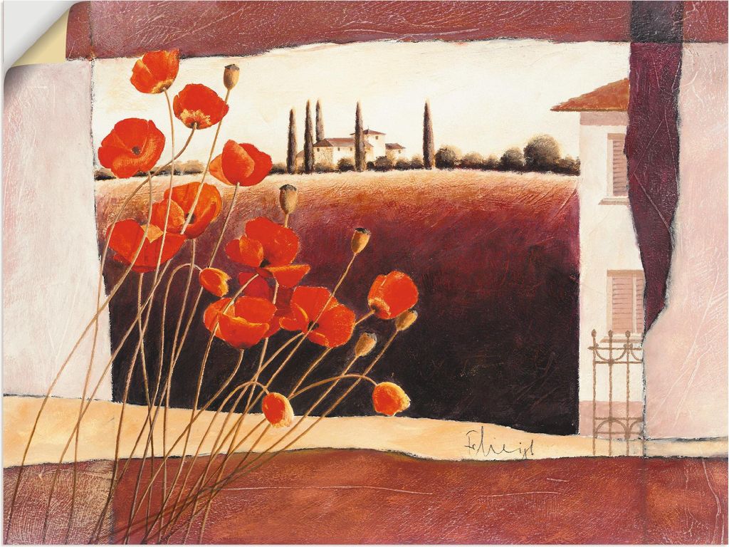 ARTland Wandbild, selbstklebend Mohnblumen II Größe: 60x45 cm