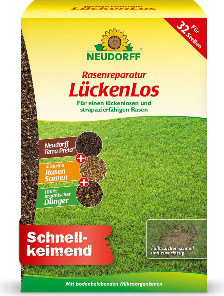 Neudorff Rasenreparatur LückenLos 2,5 kg für 32 Lücken Produktbild 