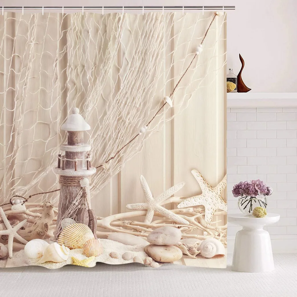 Rideau de douche pour petite cabine 120x180 cm beige et imperméable