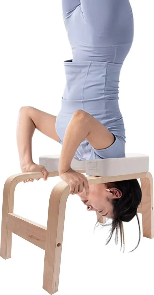 Tabouret yoga inversion 200kg - Support robuste et minimaliste en blanc - 2