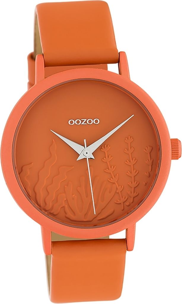 Oozoo Leder Damen Uhr Analog Quarzuhr Armband orange Timepieces D2UOC10605