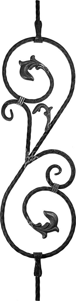 Schmiedeeisen Geländerstab Torstab Geländer Zaunstab Zierstab Stab Zierelement 950X240Mm(12X12Mm)