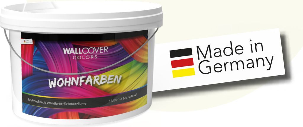 WALLCOVER Wandfarbe Altweiß Hochdeckend Klasse 1 Matt 5L für 40 m²