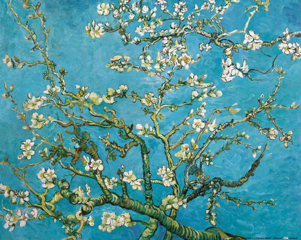 Vincent Van Gogh Kunstdruck Bild - Blühende Mandelbaumzweige, 1890 (40 x 50 cm)