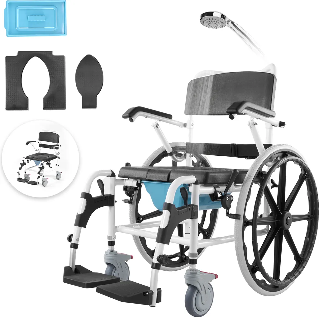 Fauteuil roulant de douche VEVOR 17,5'' en aluminium, charge 136 kg