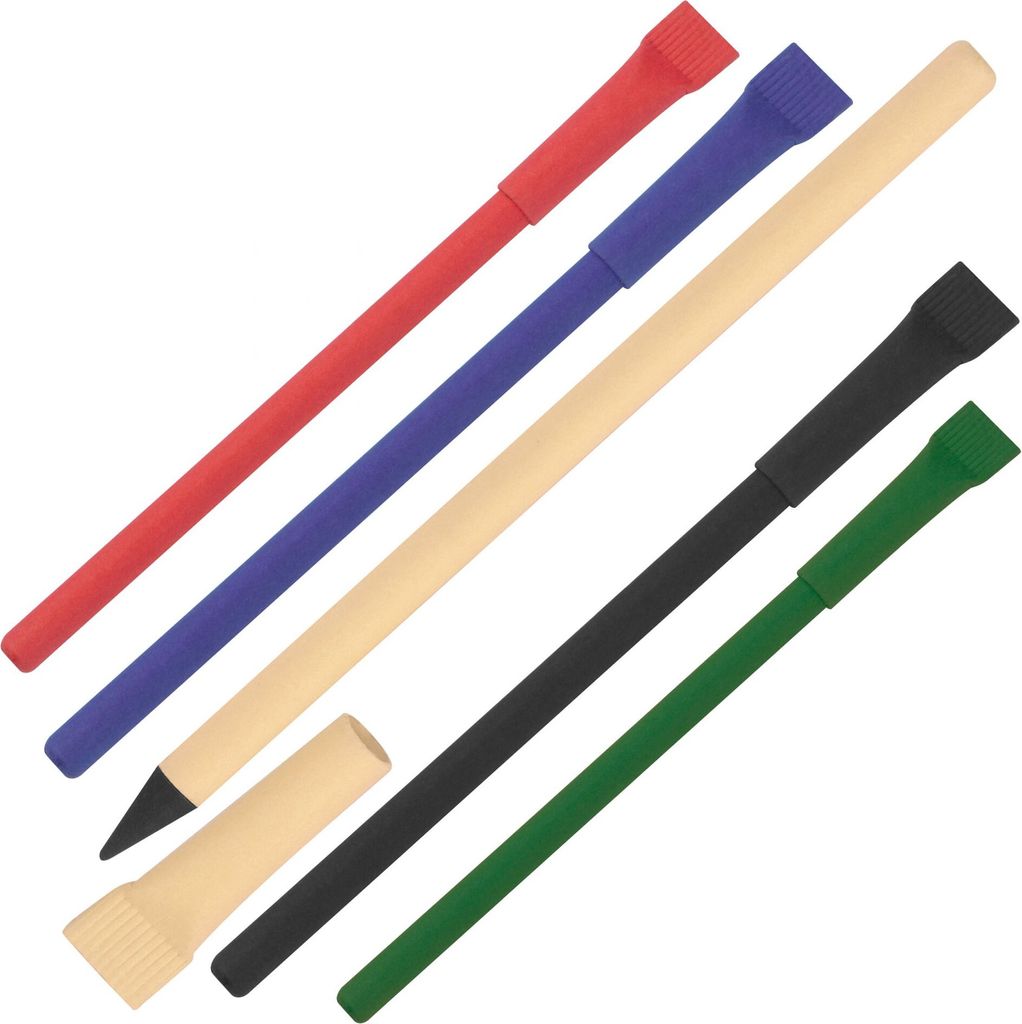 5 Endlos Bleistifte / tintenlos / Farbe: je 1x schwarz, blau, rot, grün, natur
