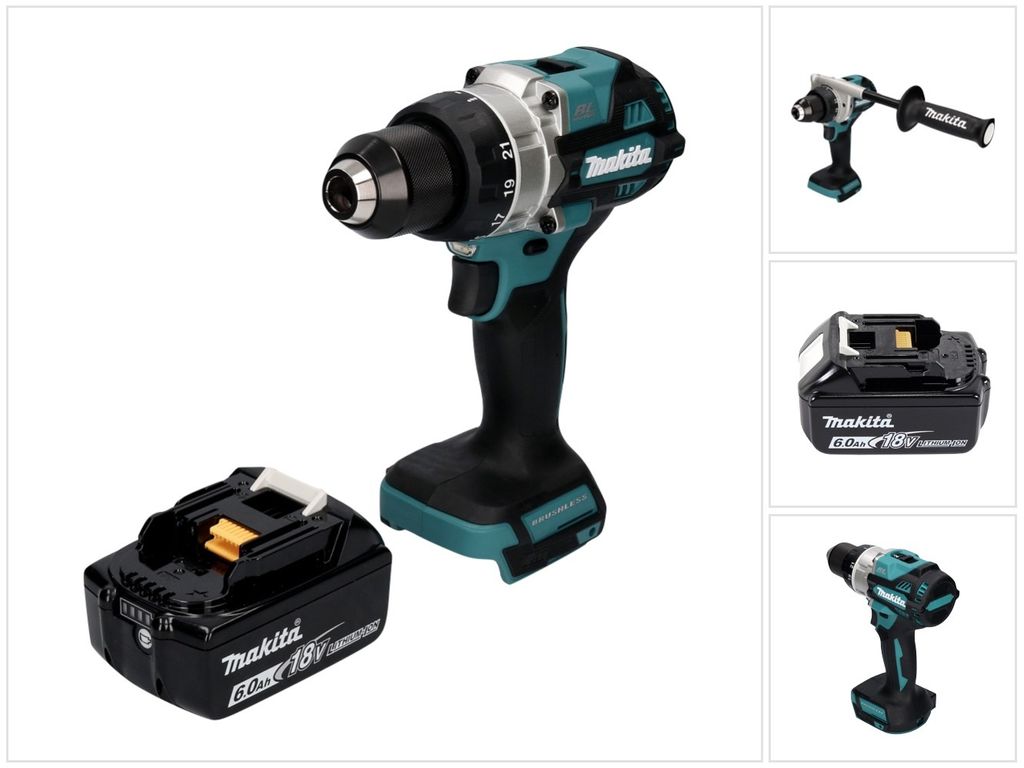 Makita DDF 486 G1 Akku Bohrschrauber 18 V 130 Nm Brushless + 1x Akku 6,0 Ah - ohne Ladegerät