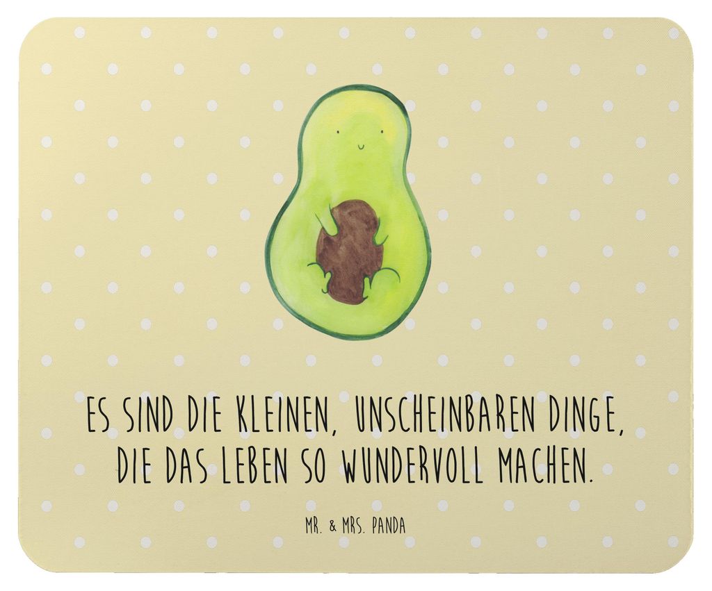 Mr. & Mrs. Panda Mouse Pad Avocado Kern - Gelb Pastell - Geschenk, Wunder, Liebe, Mousepad, computer, Spruch Leben, mauspad laptop, Baby, pc