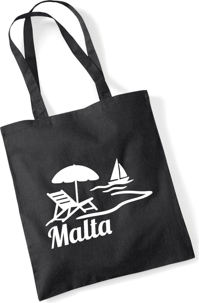 Huuraa Jutebeutel Malta Malta 10 Liter Black Baumwolle Tasche Geschenkidee