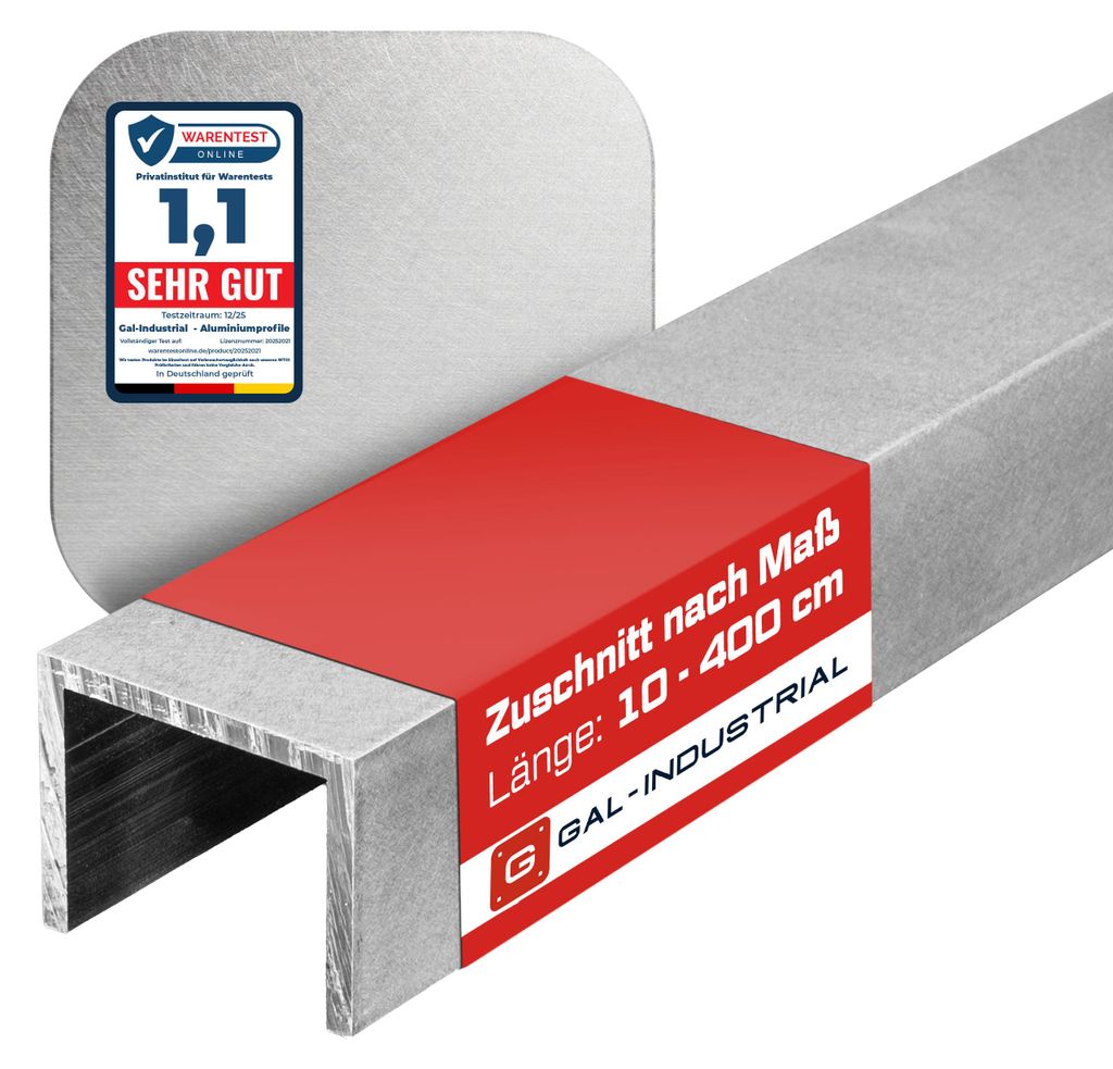 U-Profil ALUMINIUM SATINIERT 15x15x15x2mm 200 cm + Produktbild 