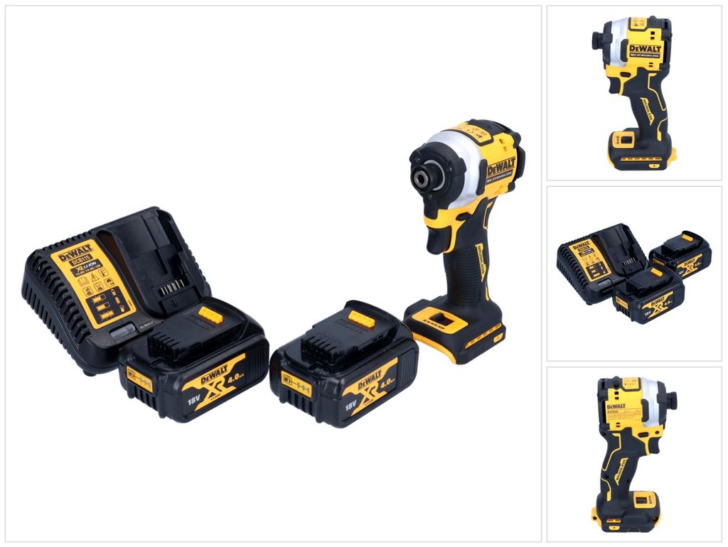 DeWalt DCF 850 M2 Akku Schlagschrauber 18 V 205 Nm 1/4" Brushless + 2x Akku 4,0 Ah + Ladegerät