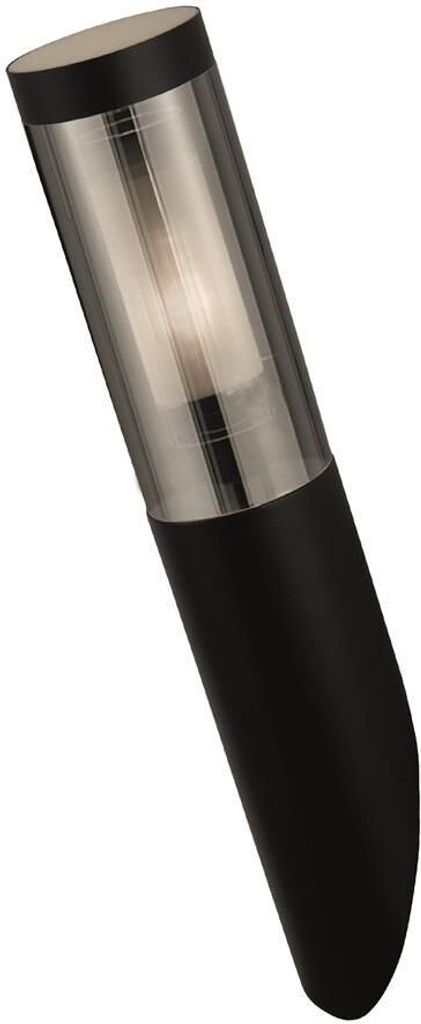 Wandlampe außen Edelstahl 40 cm hoch IP44 Schwarz matt Rauchgrau E27 länglich Modern Wandleuchte