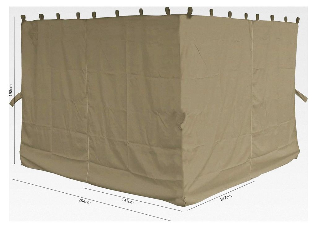 4 Seitenteile für Flachdachpergola Firenze in Sand