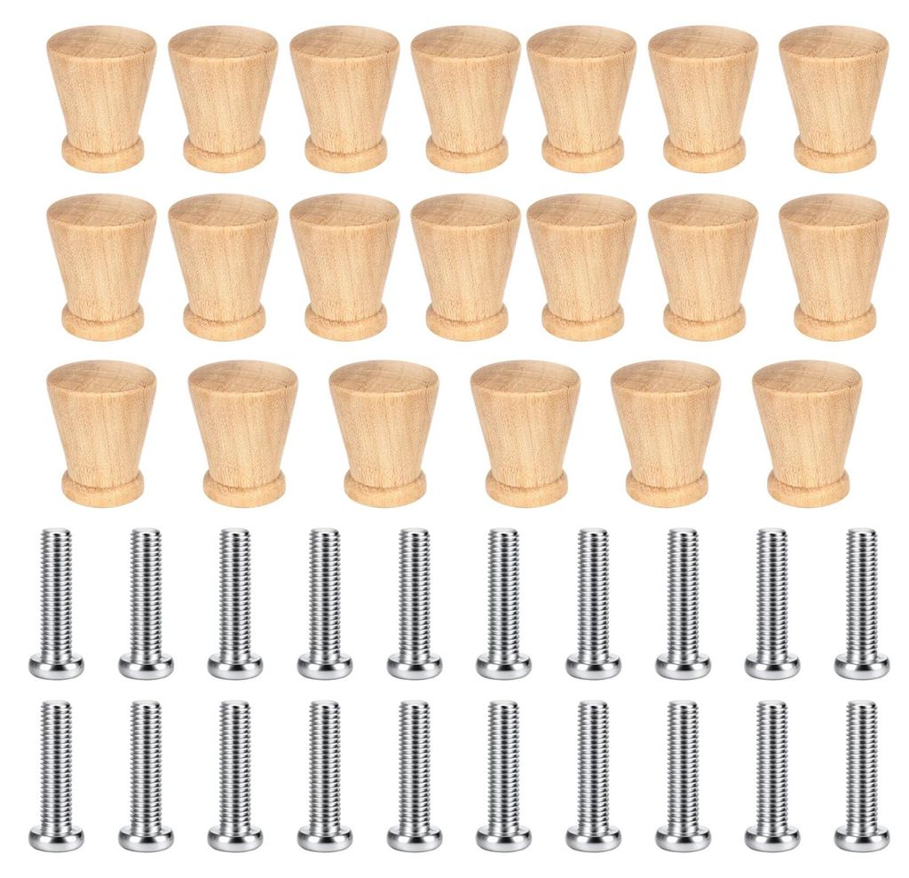 20 Schrankknöpfe, Möbelknöpfe, Holzmöbelknöpfe, Schrankgriffe, Holzgriffe mit 20 Schrauben, Türknöpfe, Holzgriffe für Schränke, zur Möbel...