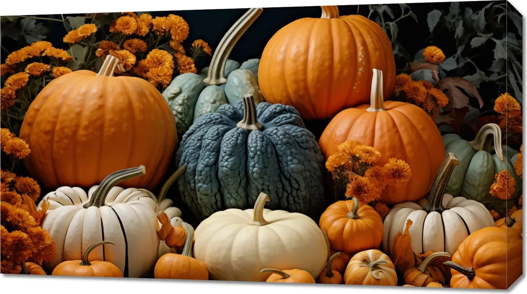 Quadro 90x50cm Raccolto Autunnale - Stampa Artistica per Soggiorno