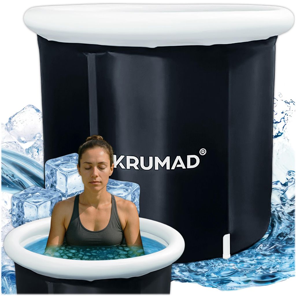 KRUMAD Eistonne 320L – Faltbare Eisbadewanne für Erwachsene mit Abdeckung & Ventil – Robuste PVC Eiswanne für Regeneration, Erholung & Kälte...
