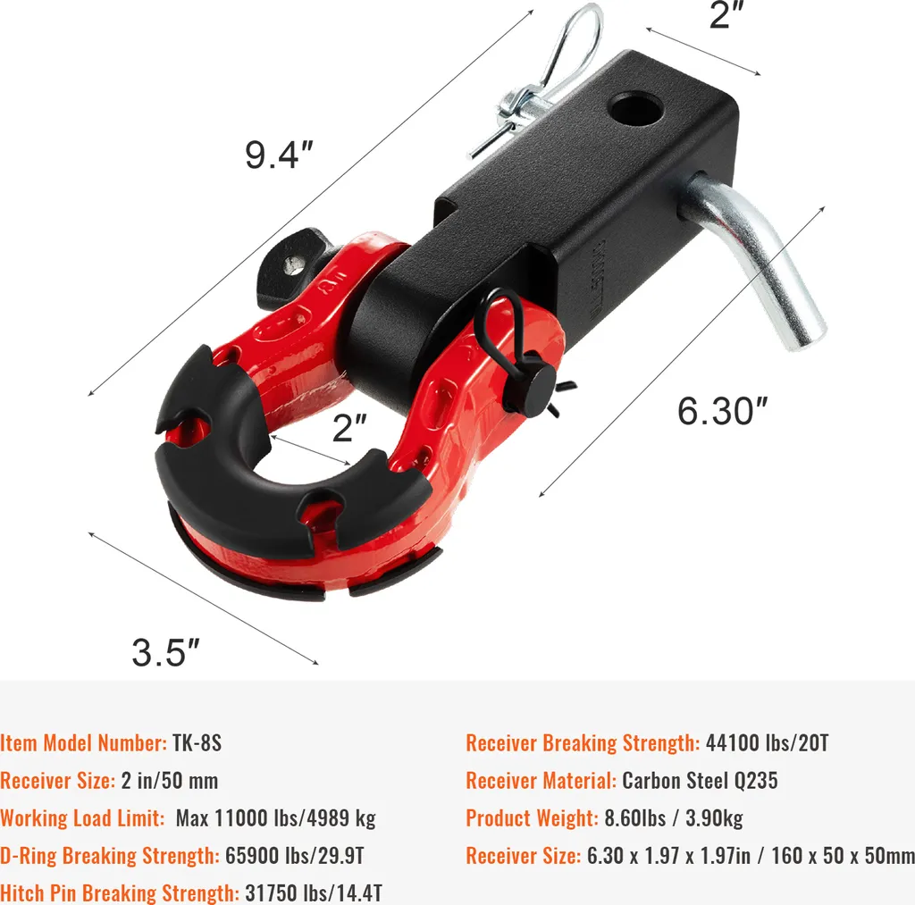 Gancio Recupero Fuoristrada SucceBuy 30T - Kit con Grillo e Perno 2" - 7