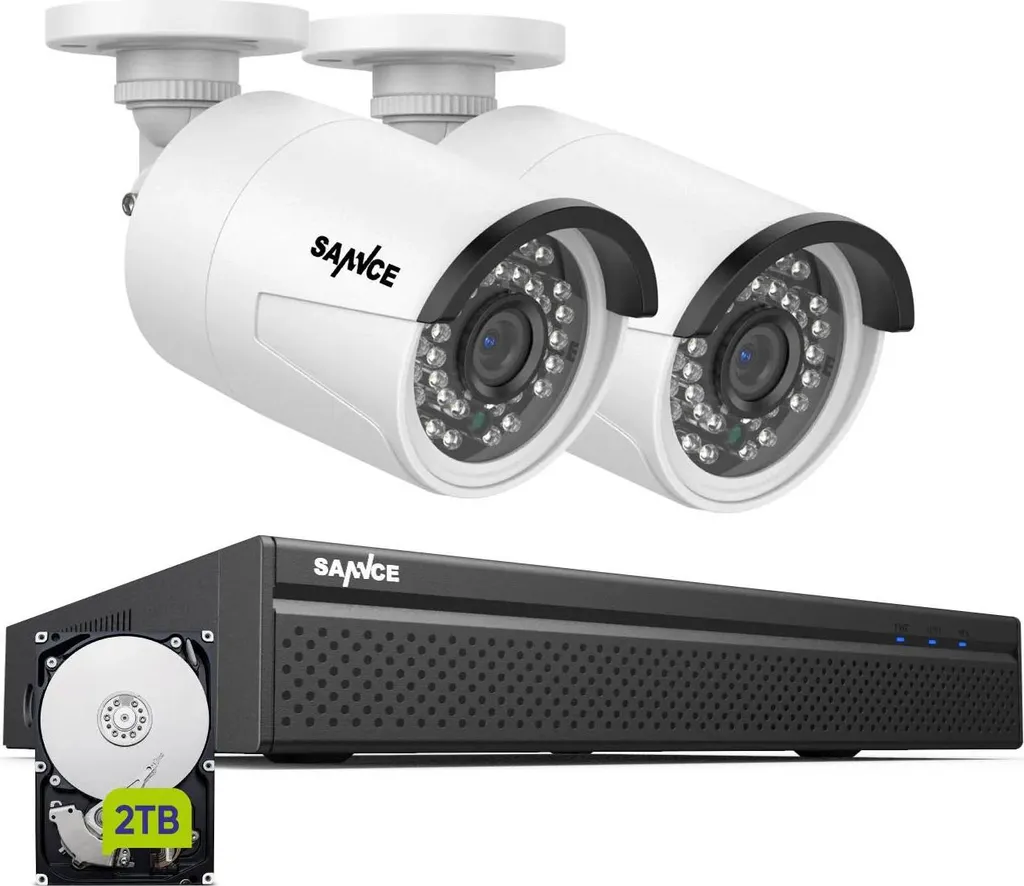 Système de Sécurité 8 Canaux 2To pour Stopper les Intrusions avec Vidéo HD