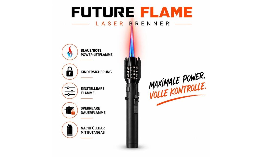 Jet-Flame-Brenner-Feuerzeug-Deuerschwert | 20,5 cm | Produktbild 
