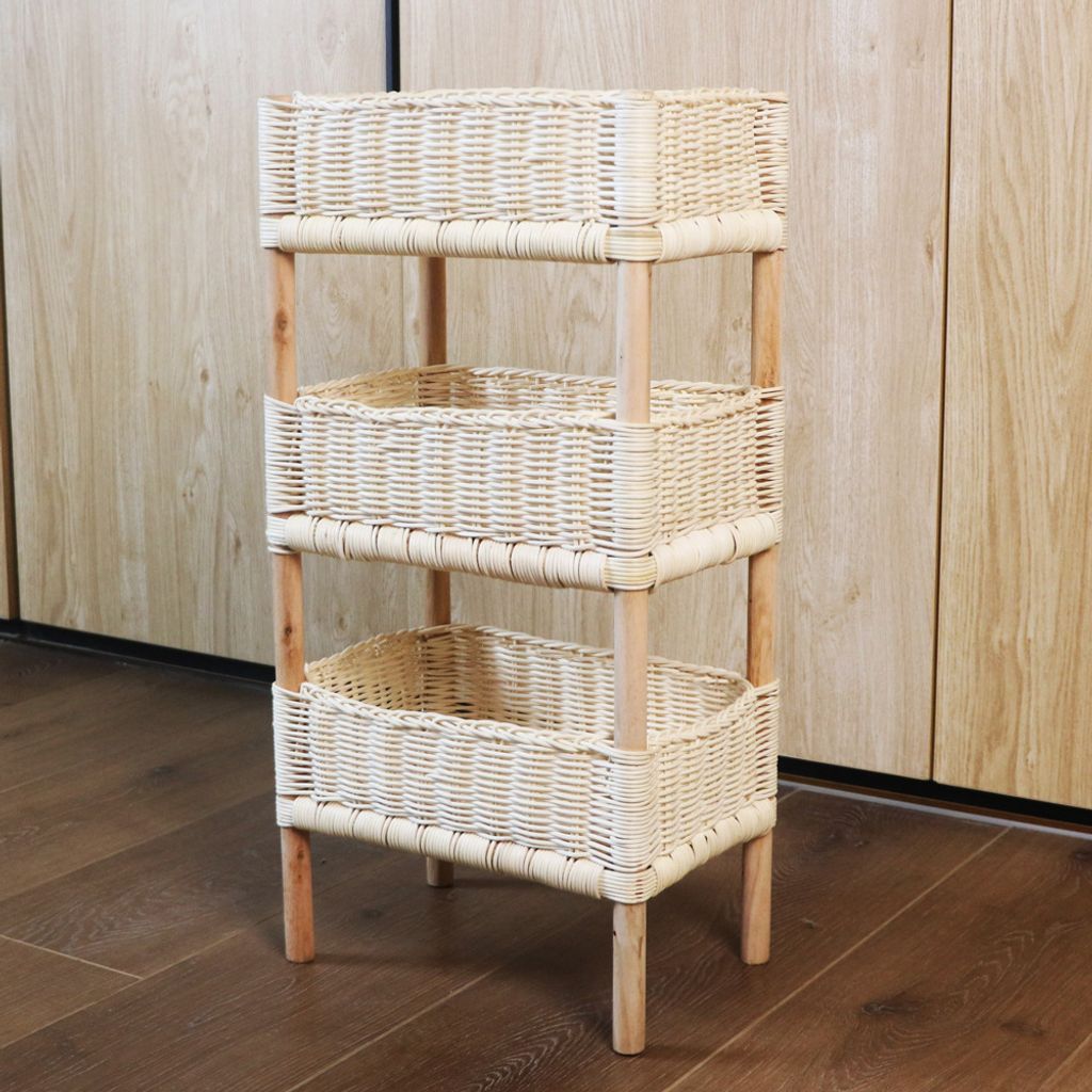 360home geflochten Regal aus Rattan Standregal Stauraum Produktbild 