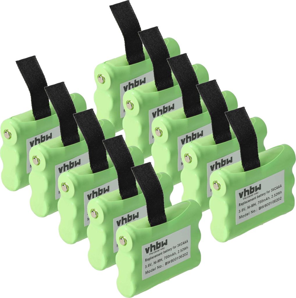 vhbw 10x Akku kompatibel mit Motorola SX600, SX800, SX800R, SX500R, FV300, FV500, FV700, SX900, FV700R Funkgerät, Walkie Talkie (700 mAh, 3,6 V, N...