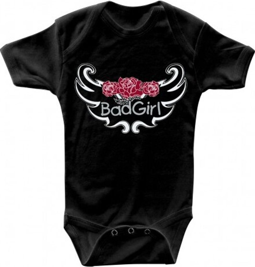 Babystrampler mit Print – Bad Girl – 08396 schwarz - 0-24 Monate Größe - 0-6 Monate