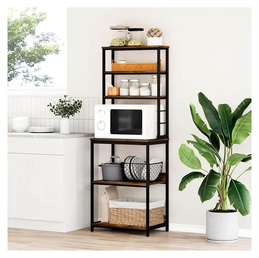 Küchenregal, Industrial Stil Holzwerkstoff Regal 60 x 40 x 168 cm freistehend für Küche und Essbereich