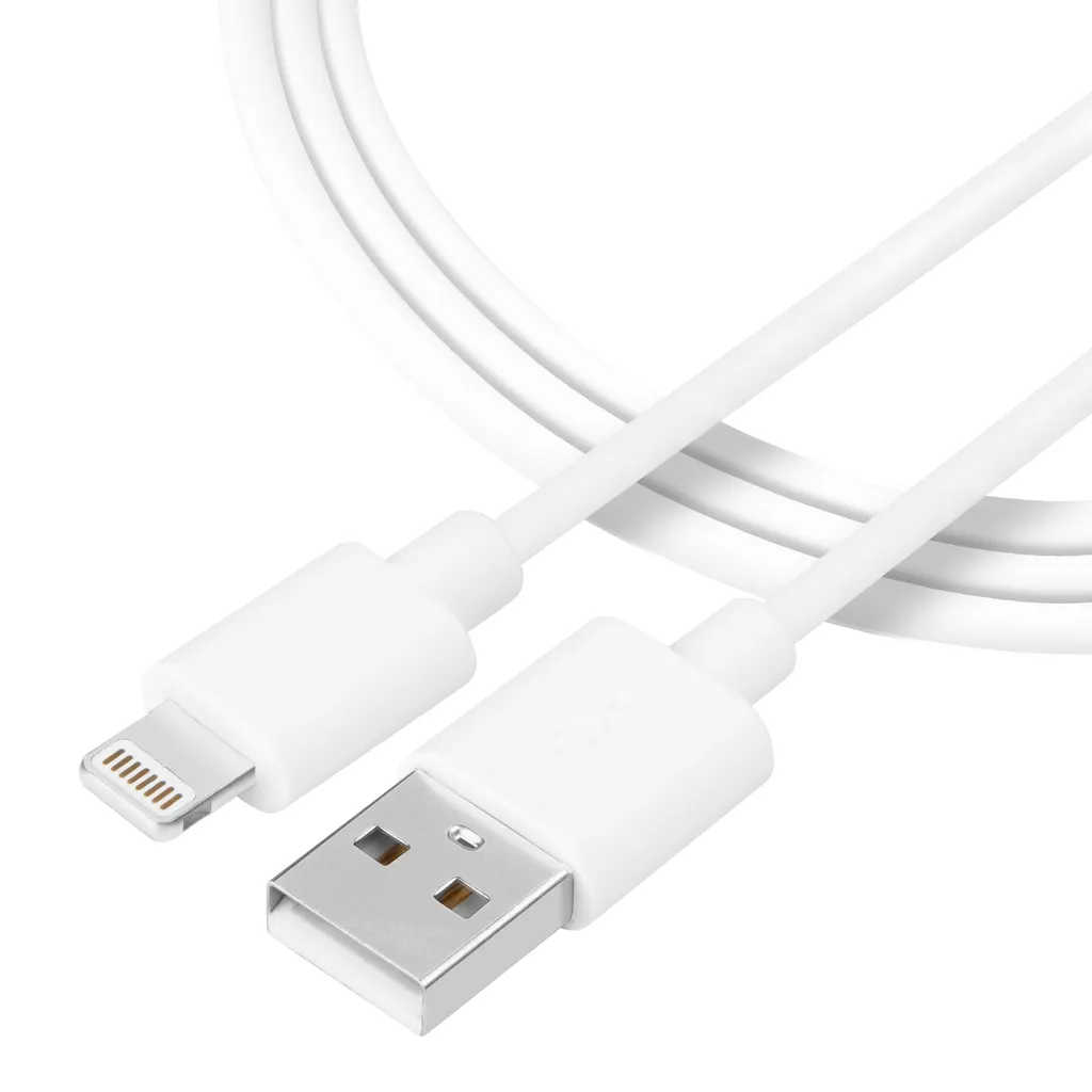 Cavo tattico a filo liscio USB-A/Lightning 1 m bianco