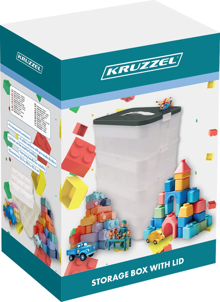KRUZZEL Scatola di immagazzinamento con coperchio 4 Immagine del prodotto 