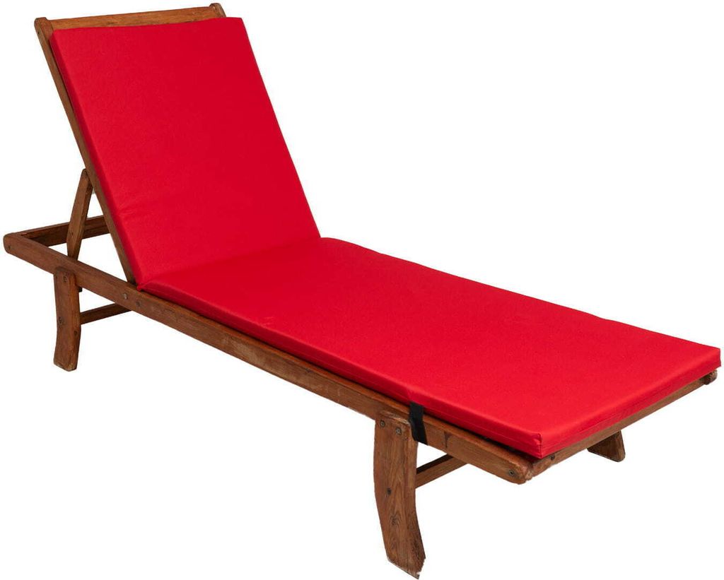 Kissen für Liegestuhl 190×60×4 cm – Rote bequeme Auflage für Gartenliege, Sonnenliege und Gartenmöbel