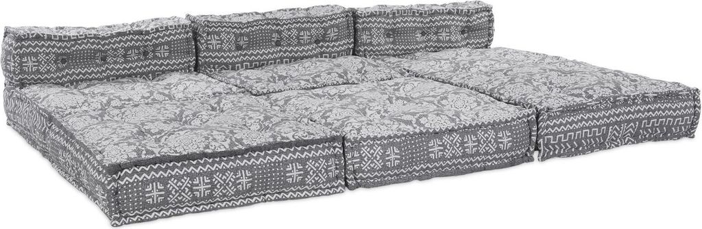 Puff-Schlafsofa 4-Sitzer Modular Hellgrau Stoff, Klassische Sofas DesignMöbel Neu