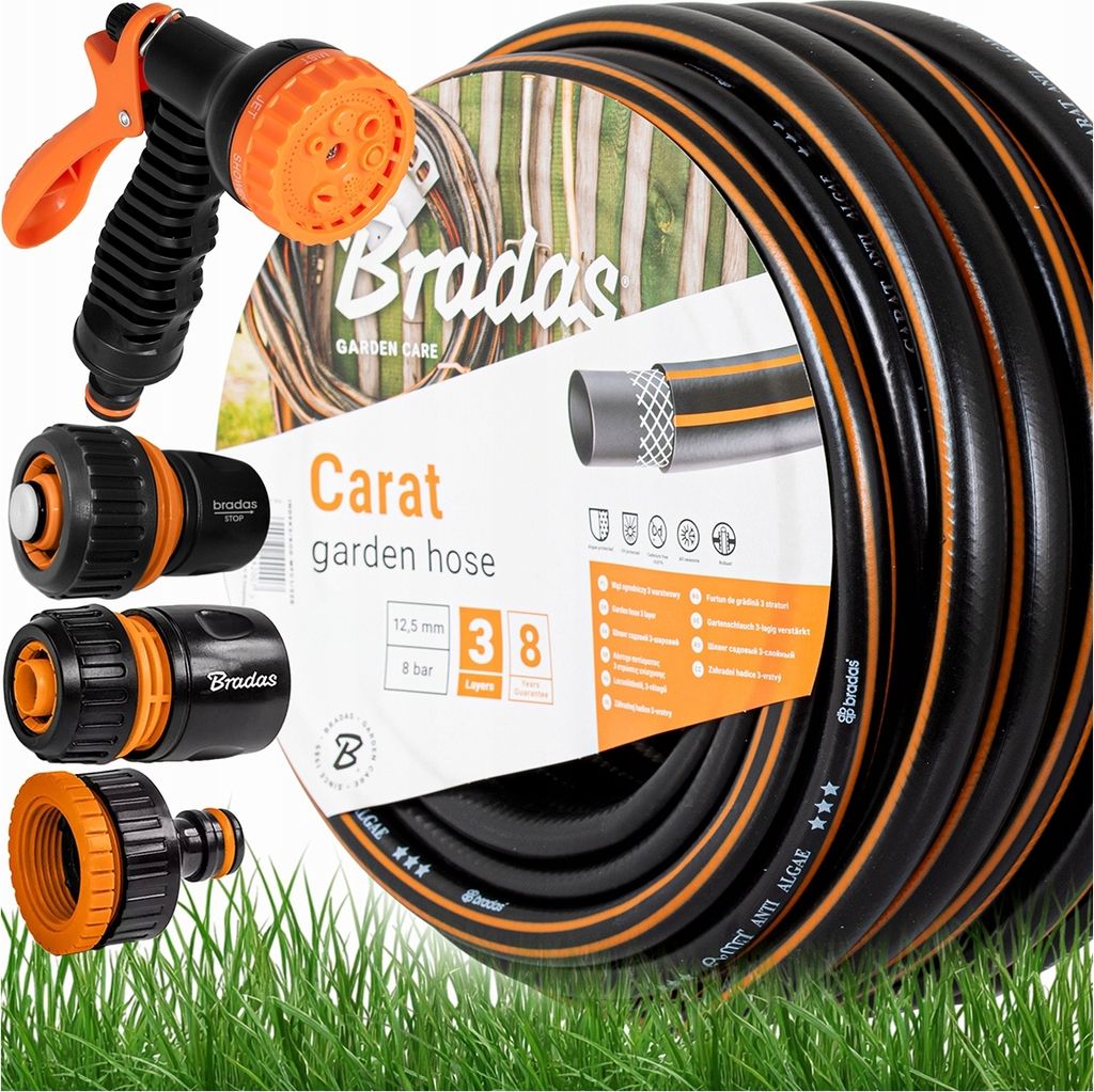 Bradas Set Gartenschlauch Carat 1/2" 30m | Pistole, Produktbild 