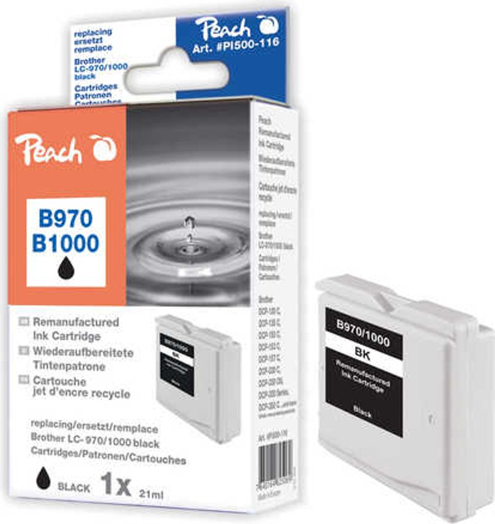 PEACH Brother B1000/B970, MFC-240C, schwarz, LC-1000/970 XL bk